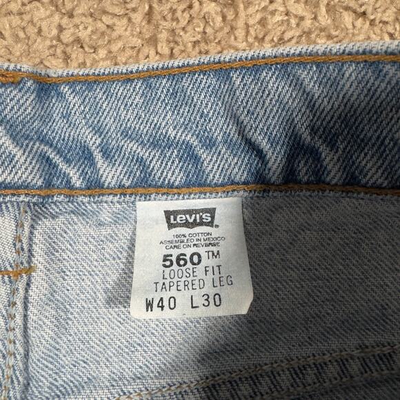 Vintage Levi's Jeans Mens 40x30* Blue Denim 560 Loose Fit Tapered Leg Orange Tab - Picture 3 of 9